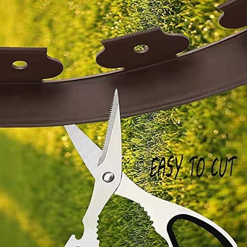 Garden Edging，20ft Landscape Edging with 20 Spikes for Lawn 2 Inch Tall (Brown, 20FT)