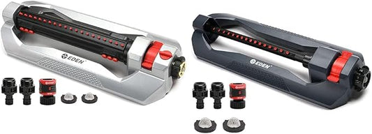 Eden Heavy Duty 4,973 sq ft Metal Oscillating Sprinkler and 3,600 sq ft Essential Oscillating Sprinkler Bundle
