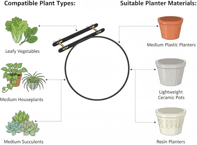 Hanging Flower Pots Holder Deck Railing Plant Container Holder for Round Pot Planters (10") Hanging Bucket Flower Pot Holder for Patio Balcony Outdoor Plants 4 Pack