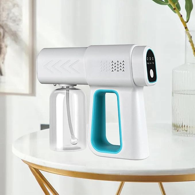 380ML Sprayer, Rechargeable Nano Spray Gun, Electric ants Fogger Machine for Home/Office, Portable Handheld Steam Gun, Household Sanitizer Sprayer - Blue