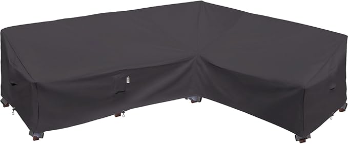 Heavy Duty Outdoor Sectional Sofa Cover, 115"X83" L-Shaped Waterproof 600D Patio Sectional Cover, Lawn Patio Furniture Protector(Storm Grey, L-Shaped-Right Facing-115 x83)