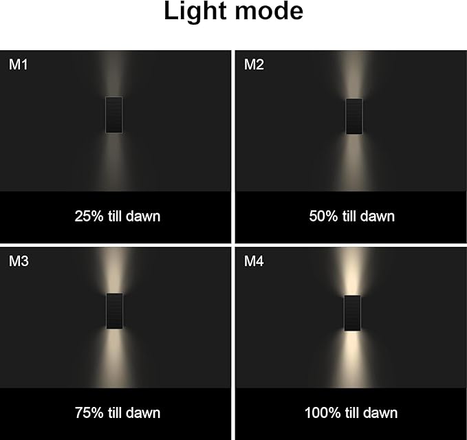 SOTTLOT Solar Outdoor Lights, 3000K 700LM Solar Wall Lights Outdoor Up and Down, Dimmable Solar Sconce Lights, IP65 Waterproof Outdoor Solar Lights for Yard Patio Garage Porch, 1pcs