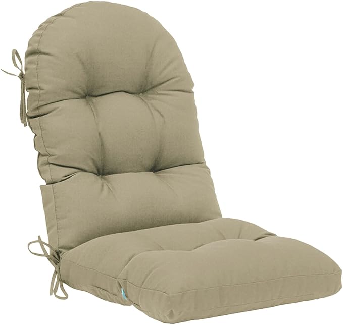 QILLOWAY Outdoor High Back Chair Cushion for Adirondack, All Weather Rocking Chair Cushions Thick Padded Replacement for Patio Furniture,Beige