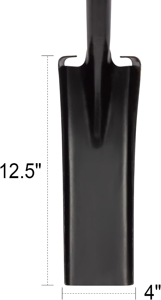 VNIMTI Trench Shovel for Clean Trenches, 4-Inch Trenching Shovel with Fiberglass Handle, 58 Inches