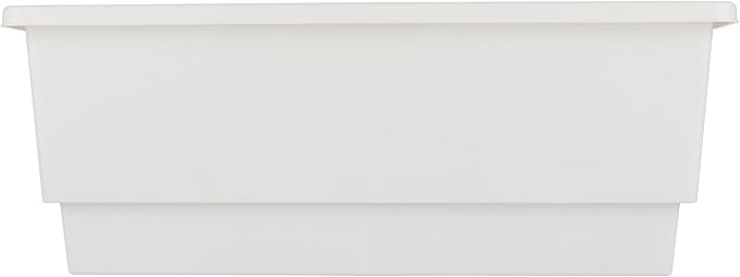 Railing Planter Box 2-Pack - 20.75-Inch Flower Boxes with Removable Drainage Inserts - 6-Gallon Outdoor Planters for Porch, Deck, or Balcony Decor, Fits Rail 3” - 4” by Pure Garden (White)