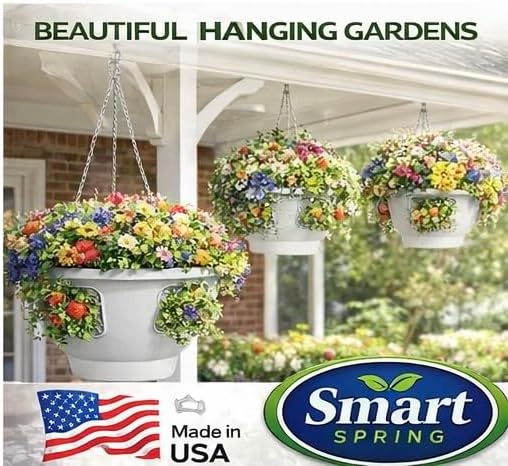 Ultimate Hanging Baskets - Strawberry, Tomato, Flower, and Herb Outdoor Planters - Use Garden Pots for Growing Plants Outside On A Deck, Fence, or Balcony