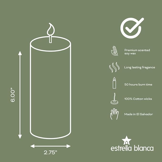 Citronella Lavender Candles - Citronella Scented Pillar Candle Ivory - 3x6 inch - 3 Pack - Long Lasting Burn Outside Candles for Garden Yard Balcony, Summer Camping