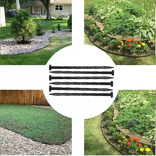 100PCS Spiral Landscape Anchoring Spikes, 8 Inch Landscape Spikes, Nylon Landscape Anchoring Spike for Garden Lawn Yard, Paver,Weed Barrier, Artificial Turf (8in - 100 Count)
