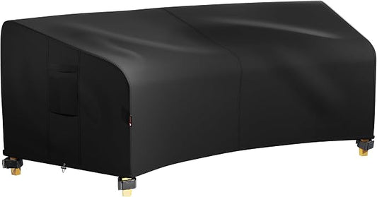 iBirdie Outdoor Sectional Cover for 96" Back 65" Front Curved Shaped Patio Sofa Waterproof Weatherproof 600D Heavy Duty Garden Furniture Cover for Outside Sectional Couch