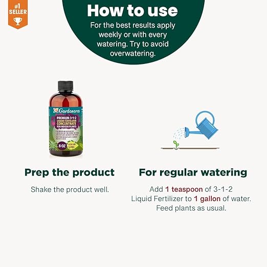 Premium Liquid Lavender Plant Fertilizer - 3-1-2 Concentrate for Indoor Plants and Flowers by Gardenera | Organic Plant Food for Lavenders - 8oz