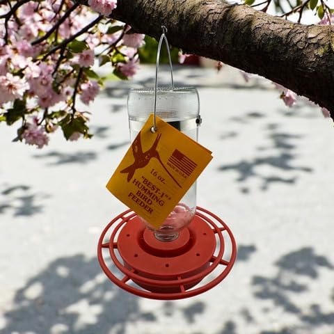 Best-1 16oz. Hummingbird Feeder | Attractive Design | Durable Construction | Easy Refill and Cleaning | Great Gift for Bird Lover | 16 oz Capacity |