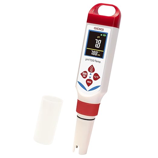 Digital pH Tester for Water, 3 in 1 pH TDS Meter for Drinking Water | 0-9990ppm pH pen with Color Display & Green Probe | AAA Battery Powered Water Tester for Drinking Water, RO/DI System