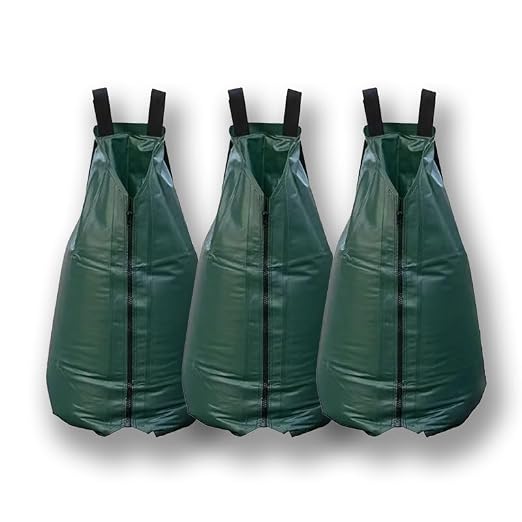 Large 3ft Tall 20 to 50 Gallon Tree Soaker Watering Bags, Reusable, Heavy Duty, Slow Extended Release Water Bags for Trees, Premium PVC Tree Drip Irrigation Bags for Landscaping (3)