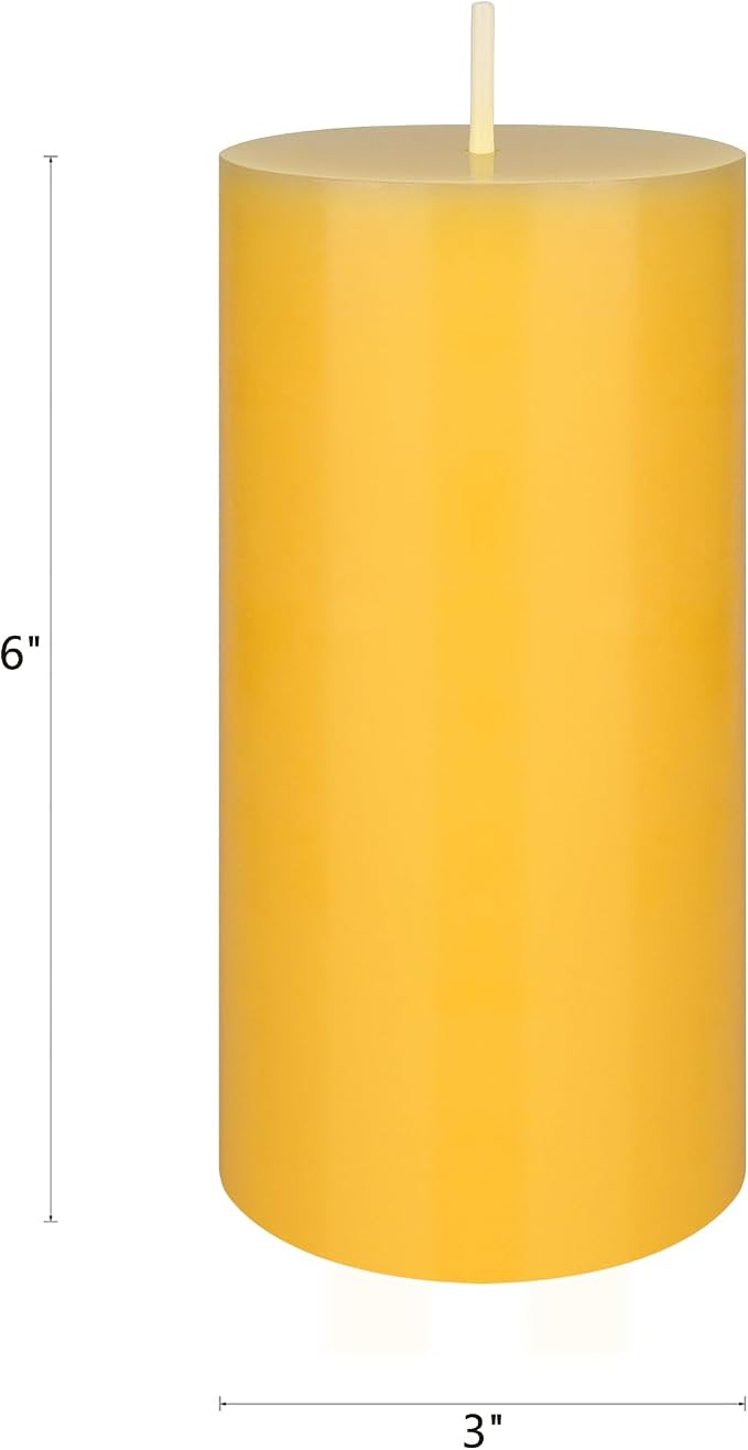 Mega Candles 6 pcs Scented Solid Citronella Pillar Candles, Hand Poured Wax Candle 3 Inch x 6 Inch, Indoor & Outdoor Use, Camping, Festivities, Events, Party Usage, Patio, Barbecue BBQ, Picnics