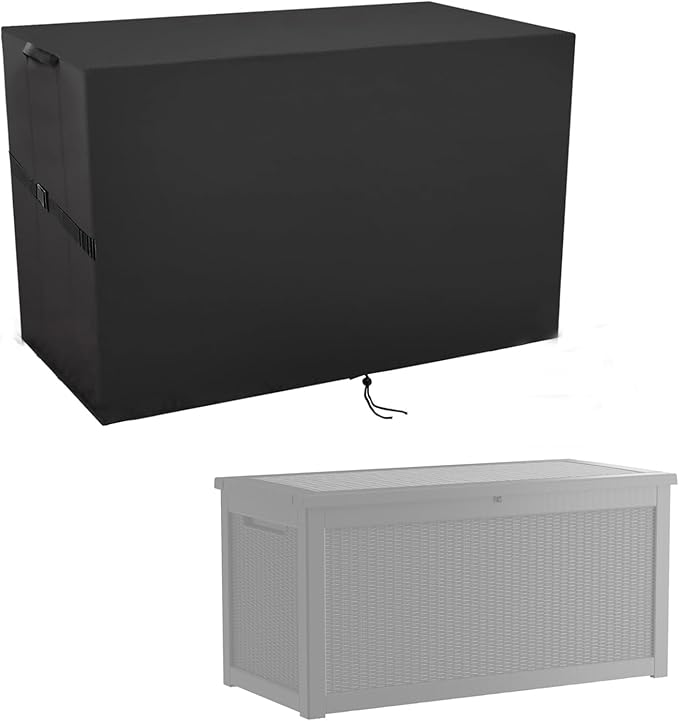 Outdoor Storage Box Cover for TARKARI 320 Gallon Deck Box, Waterproof Resin Storage Bin Cover Deck Box Covers-68" L x 32" W x 33" H