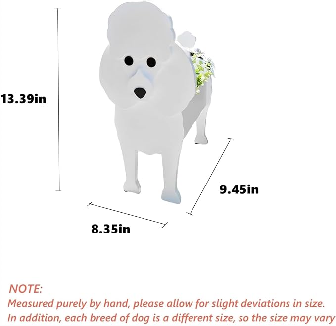 Poodle Dog Planter Plant Pots,Cute Dog Flower Planter,Gifts for Pet Lovers,Unique Animal Plant Pots,Office,Indoor Outdoor Garden Decor(9.45 * 8.35 * 13.39in)