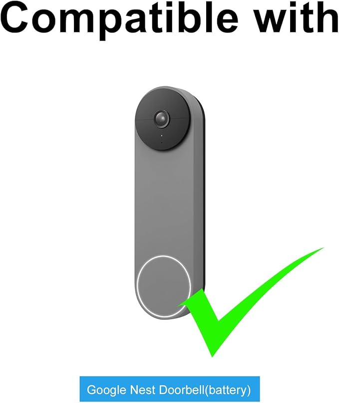 Solar Panel for Google Nest Doorbell (Battery), 5W Video Doorbell Solar Panel Charger with U Shape Port, IP66 Waterproof, 360° Adjustable Mount, 9.8ft Charging Cable