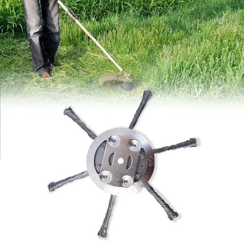 2025 New Steel Wire Grass Trimmer Head, 6 Inches String Trimmer Replacement Head, Universal Steel Wire Weed Trimmer Head for Electric Battery Powered Cordless String Trimmer (1PCS/ 6 Blade)