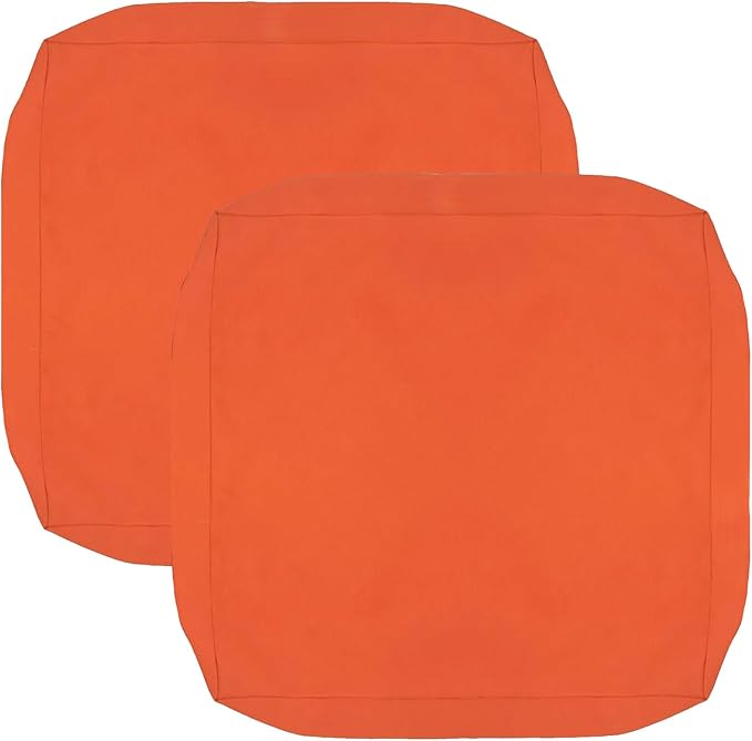 FLYMEI Patio Cushion Covers 22x20x4 Waterproof Outdoor Cushion Cover Replacement 2Packs Outdoor Seat Cushion Slipcover for Rattan Chair Sofa, Orange