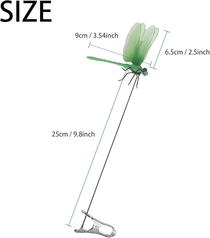 20 Pack Dragon Fly Clips for Bugs Repellent, 3D Artificial Dragonfly Hat Clips, Dragonfly Garden Decor, Garden Bird and Fly Scare Devices for Indoor Outdoor (4 Color)