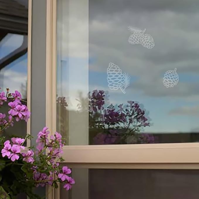 WindowAlert Pinecone Anti-Collision Decal - UV-Reflective Window Decal to Protect Wild Birds from Glass Collisions - Made in The USA