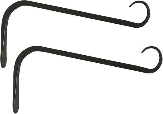 11 inch Plant Hanger, Sturdy Hanging Plant Bracket Outdoor, Hanging Plant Wall Hook Heavy Duty, for Hanging Bird Feeders, Planters, Lanterns, Wind Chimes, Indoor/Outdoor Use, Black, Set of 2