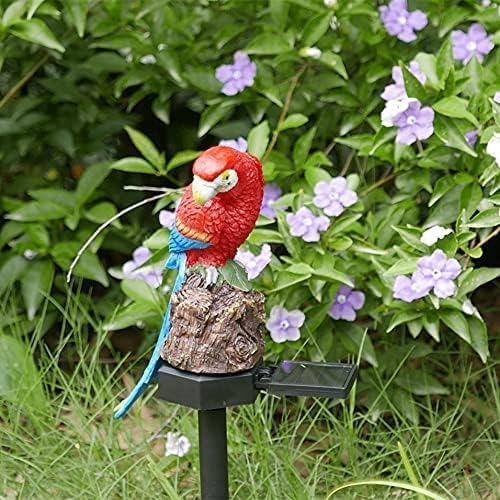 Parrot Decor Garden Solar Light Cute Figurine Animal Outdoor Stakes Decorative Waterproof LED Decorations for Patio Yard Decoration Porch Lawn Ornaments Red