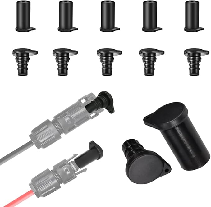 Solar Panel Connector Cap, 5Pairs IP67 Silicone Dust and Waterproof, Male and Female Cap for Solar Connector, Solar Inverter