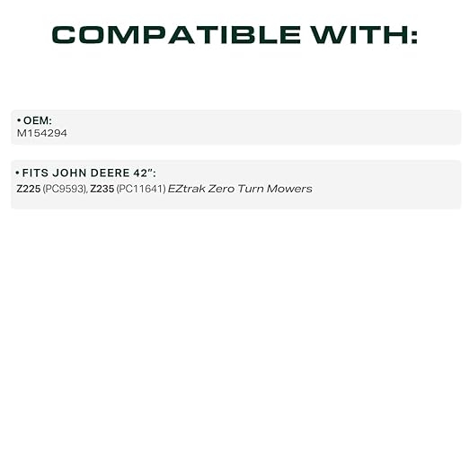 UDC Parts M154294 Deck Belt Replacement for John Deere 42 Inch Z225 Z235 EzTrak Zero-Turn Mowers/Aramid Cord / 118.6 inches