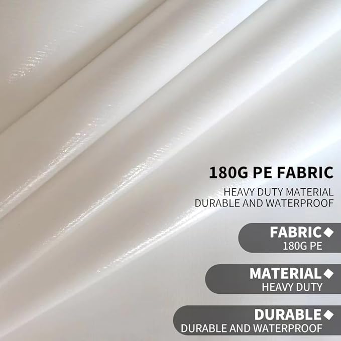 10' x20' Upgraded Carport Replacement Canopy Cover for Car Garage Shelter Party Tent with Ball Bungees White (Only Top Cover, Frame is not Included)