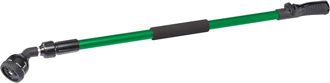 Dramm Telescoping RainSelect Rain Wand – 9 Pattern Adjustable Spray Head, One Touch Thumb Valve, Extends 34–55 Inch Aluminum Watering Wand for Garden Hose – Green
