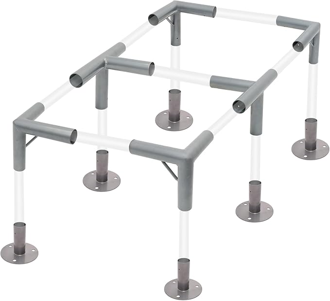6 Leg Carport Kits, Square Flat Top Canopy Fitting Kit with 1-3/8" ID, Galvanized Steel Carport Connectors, shed Frame kit DIY Project
