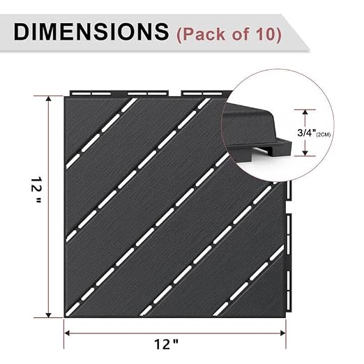 Interlocking Floor Tiles, 12" x 12" Outdoor Flooring-Decorative Garden Fence 25 Panels, Total 26ft (L) x 24in (H) Rustproof Metal Wire Fencing Border Animal Barrier