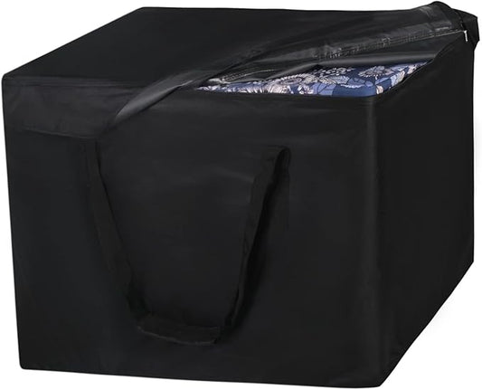 NettyPro Patio Cushion Storage Bags 32 x 32 x 24 inch Water-Resistant Small Outdoor Bag for Cushions Heavy Duty Patio Furniture Storage Bag, Black