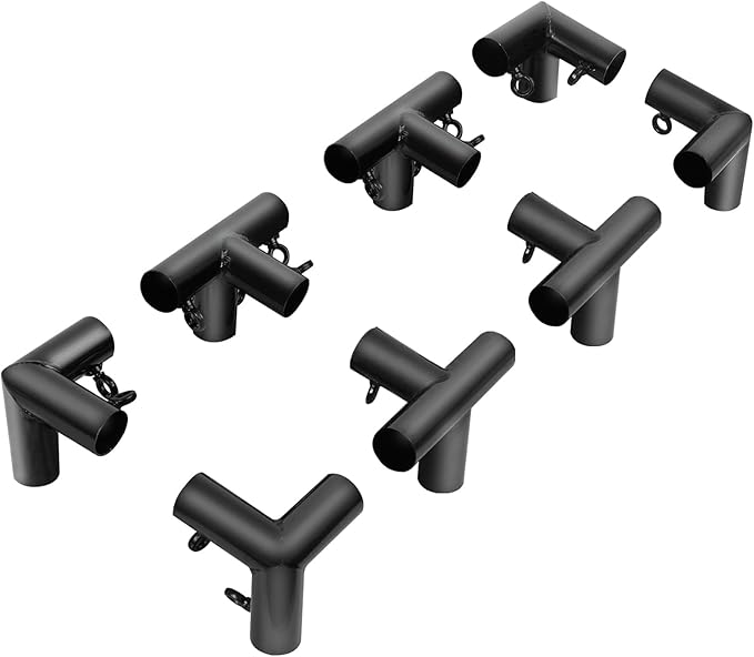 Aoneky 1-3/8 Inch Slant Roof Corner Canopy Fitting Kit, Heavy Duty Metal Frame Connector for DIY Canopy Carport Shed Gazebo Greenhouse, 4 6 8 10 Leg Options (8 Leg Kit)