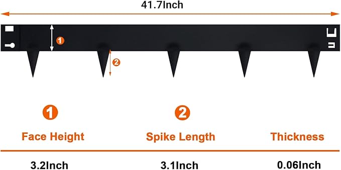 Metal Landscape Edging 41" L X 6.3“H, 6 Pack Galvanized Steel Landscape Edging,Hammer in Landscape Edging, Metal Edging for Landscaping