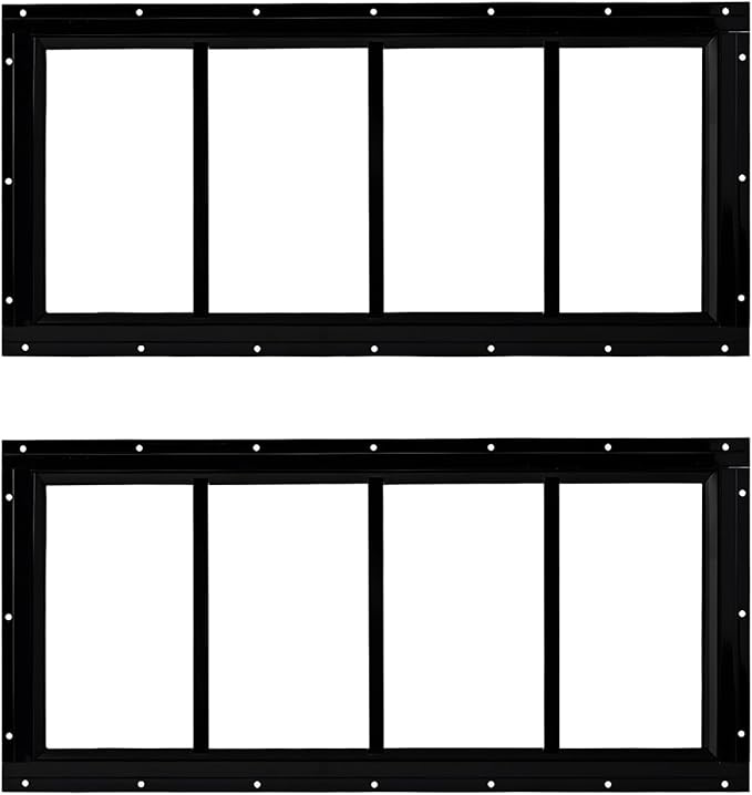 WRISIN 2 Pack Shed Window (Black, 10" x 23")