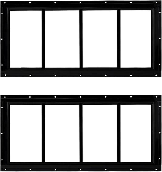 WRISIN 2 Pack Shed Window (Black, 10" x 23")