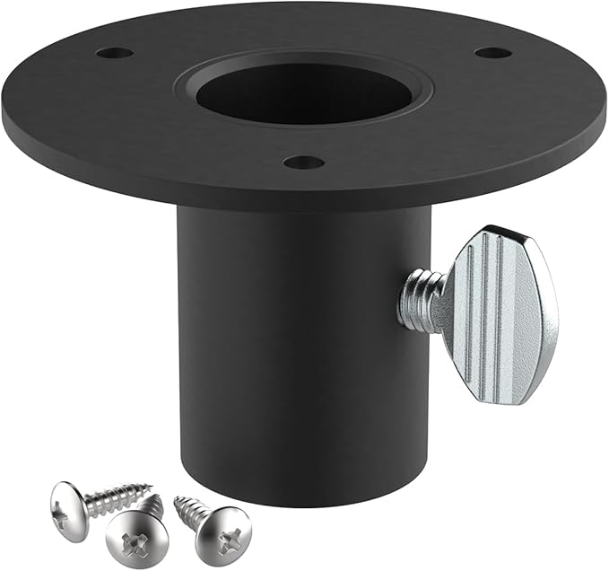 Bird Feeder Pole Mount Flange for Tray Feeders, 1202 Round Pole Flange for Mounting Bird Box Bird House Small Large Feeder or Platform on 1 Inch Pipes Poles, Steel, 1 in