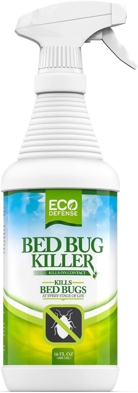 Eco Defense Bed Bug Killer - Bed Bug Spray & Dust Mite Spray - Natural Treatment - 16 Oz