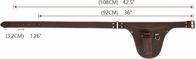 TOURBON Leather Tool Belt Gardener Florist Farmer Tools Holster Waist Pouch Electrician Carpenter Plumbing Organizer Bag with 3 Pockets