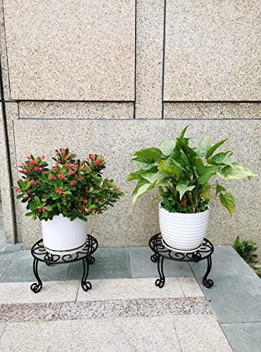 TREEZITEK 2 Tier 28.4inch Tall Metal Plant Stand,2 set 6 in Tall Plant Stand