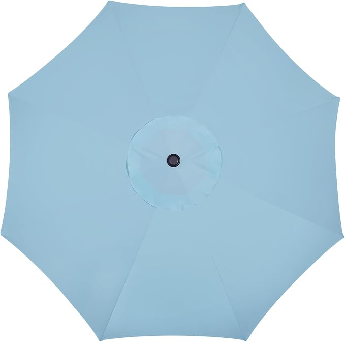 Blissun 9' Outdoor Patio Umbrella, Outdoor Table Umbrella, Yard Umbrella, Market Umbrella with 8 Sturdy Ribs, Push Button Tilt and Crank