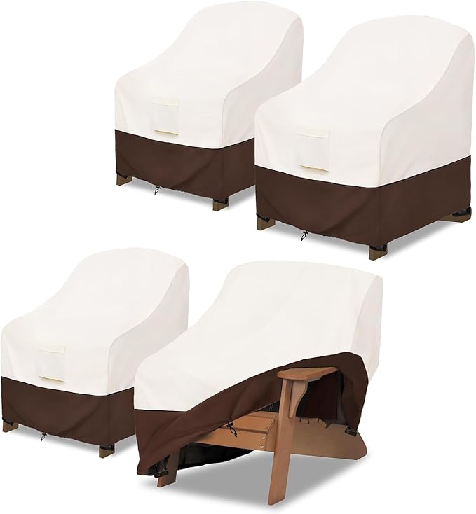 Outdoor Chair Covers 4 Pack,Patio Swivel Chair Covers,600D Heavy Duty Waterproof Patio Adirondack Chairs Cover,Outdoor Furniture Covers for All Weather Protection.30 W x 34" D x 36" H