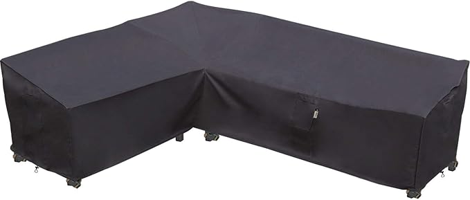 Heavy Duty Outdoor Sectional Couch Covers, 83"X104" Waterproof 600D Patio Sectional Sofa Cover, L-Shaped Lawn Patio Furniture Cover, Left Facing - Storm Grey