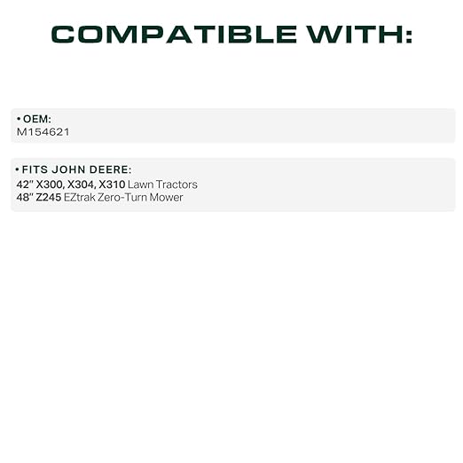 UDC Parts M154621 Deck Belt Replacement for John Deere 42 Inch X300 X304 X310, Z245 EZtrak Zero Turn Mower 48" / Aramid Cord / 146.24 inches