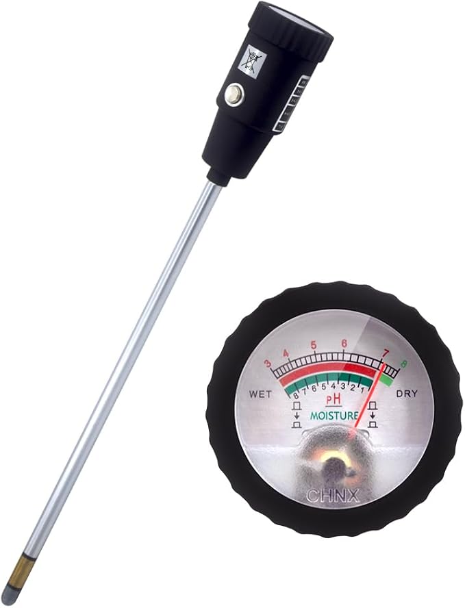 295mm Long Soil Moisture Sensor Meter Long Probe, Soil PH Meter, Soil PH Tester Gardening Tool Kits for Plant, Tree, Soil Tester for Moisture Great for Garden, Lawn, Farm, Indoor & Outdoor Use