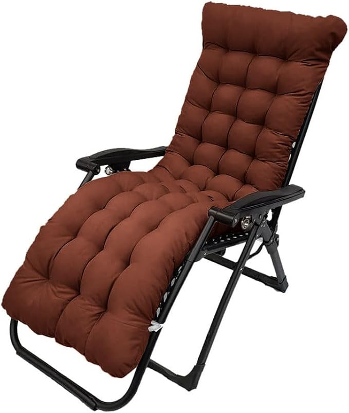 Patio Chaise Lounger Cushion,61in Lounge Chair Recliners Chair Cushions,Thicker Padded Chaise Lounger Swing Bench Cushion for Outdoor Indoor Home Office (Deep Coffee)