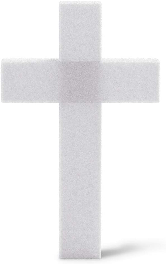 FloraCraft CraftFōM Unassembled Cross 2.1 Inch x 14.6 Inch x 23.6 Inch with 2.5 Inch Face White