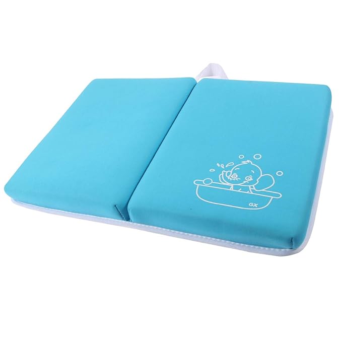 Bath Kneeler Pad - 1.5inch Thick Kneeling Mat for Baby Bath Time, Garden Work, Exercise - Detachable and Foldable Baby Bath Tub Padding for Parents- Blue